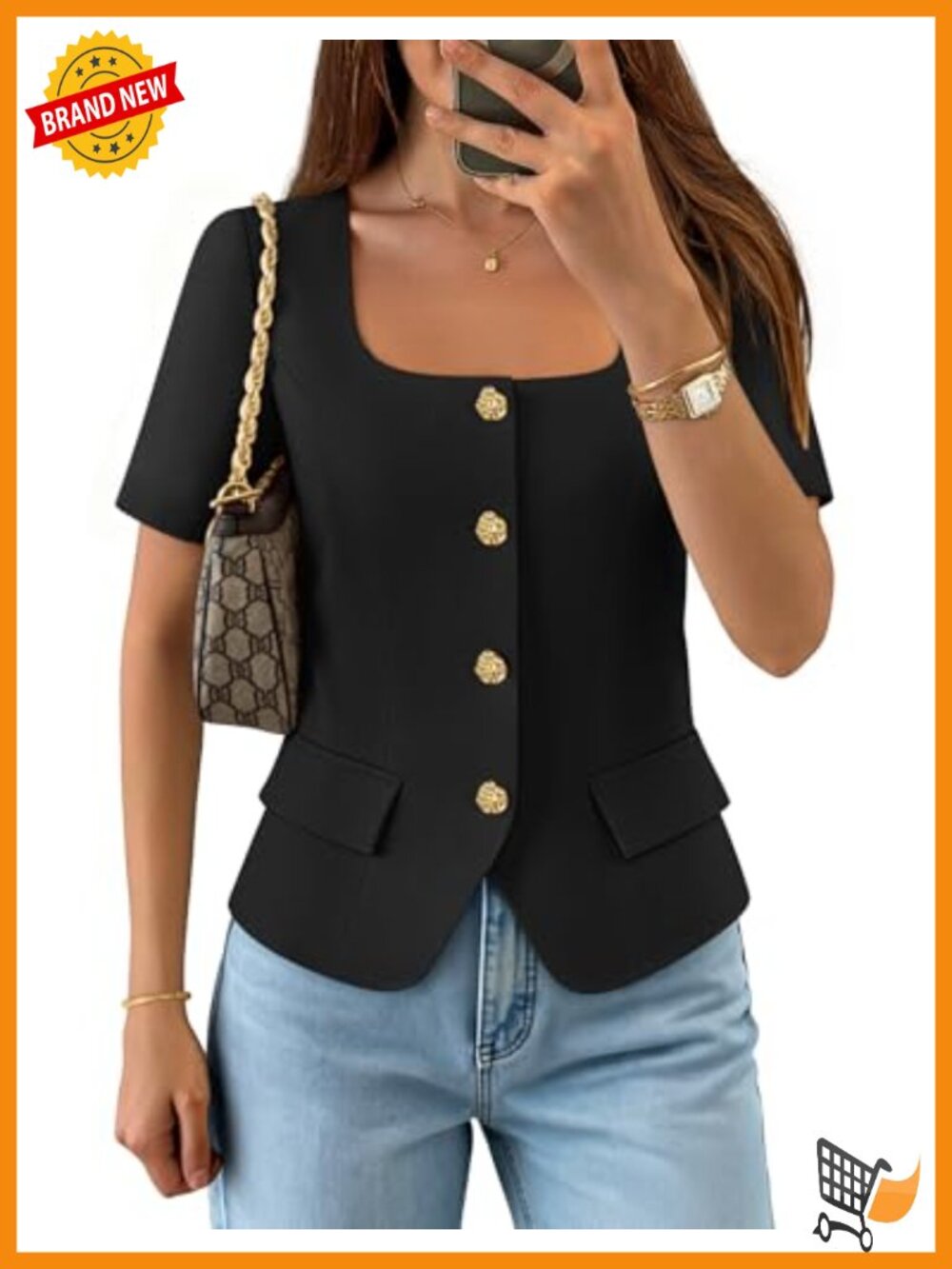 ZESICA Women's Summer Vest Top Short Sleeve Blouse Suit Blazer Work Outfits